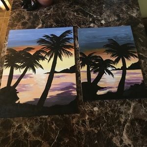 Palm tree paintings